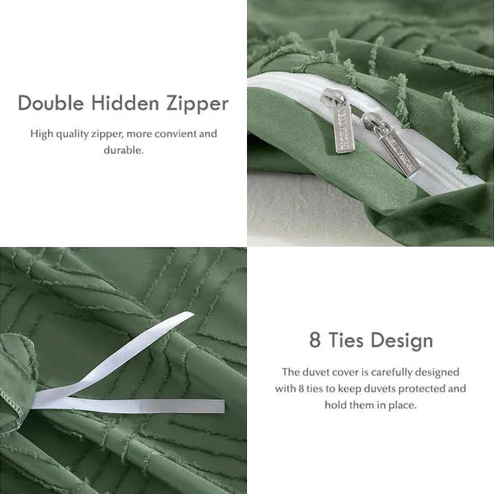 مجموعة غطاء ناعم للغاية ، 3 مع إغلاق سحاب . Ultra Soft Duvet Cover Set, 3 with Zipper Closure in Solid