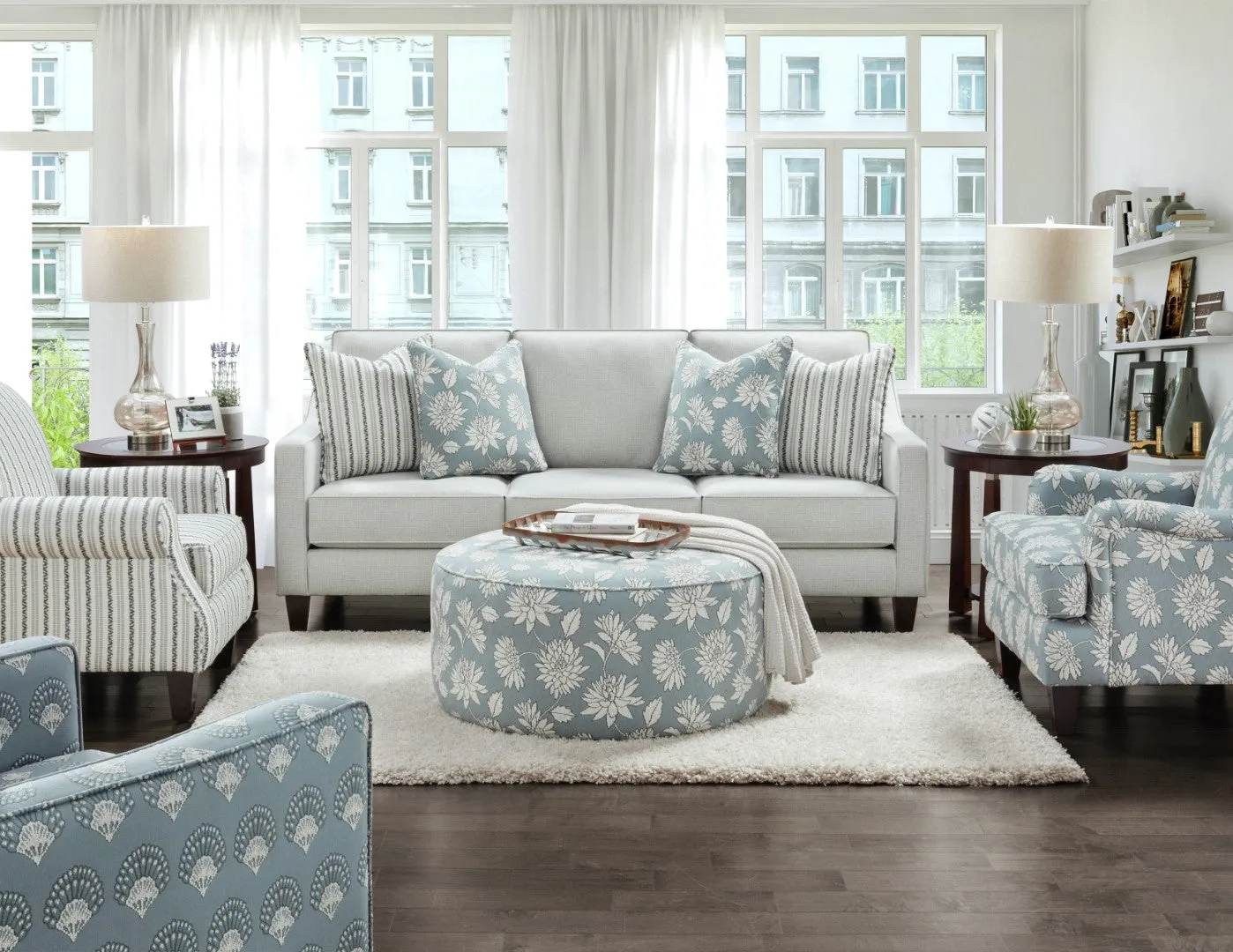 01-02 Bono Cobalt Accent Chair - Stylish Transitional Design with Reversible Cushions & Supportive Frame