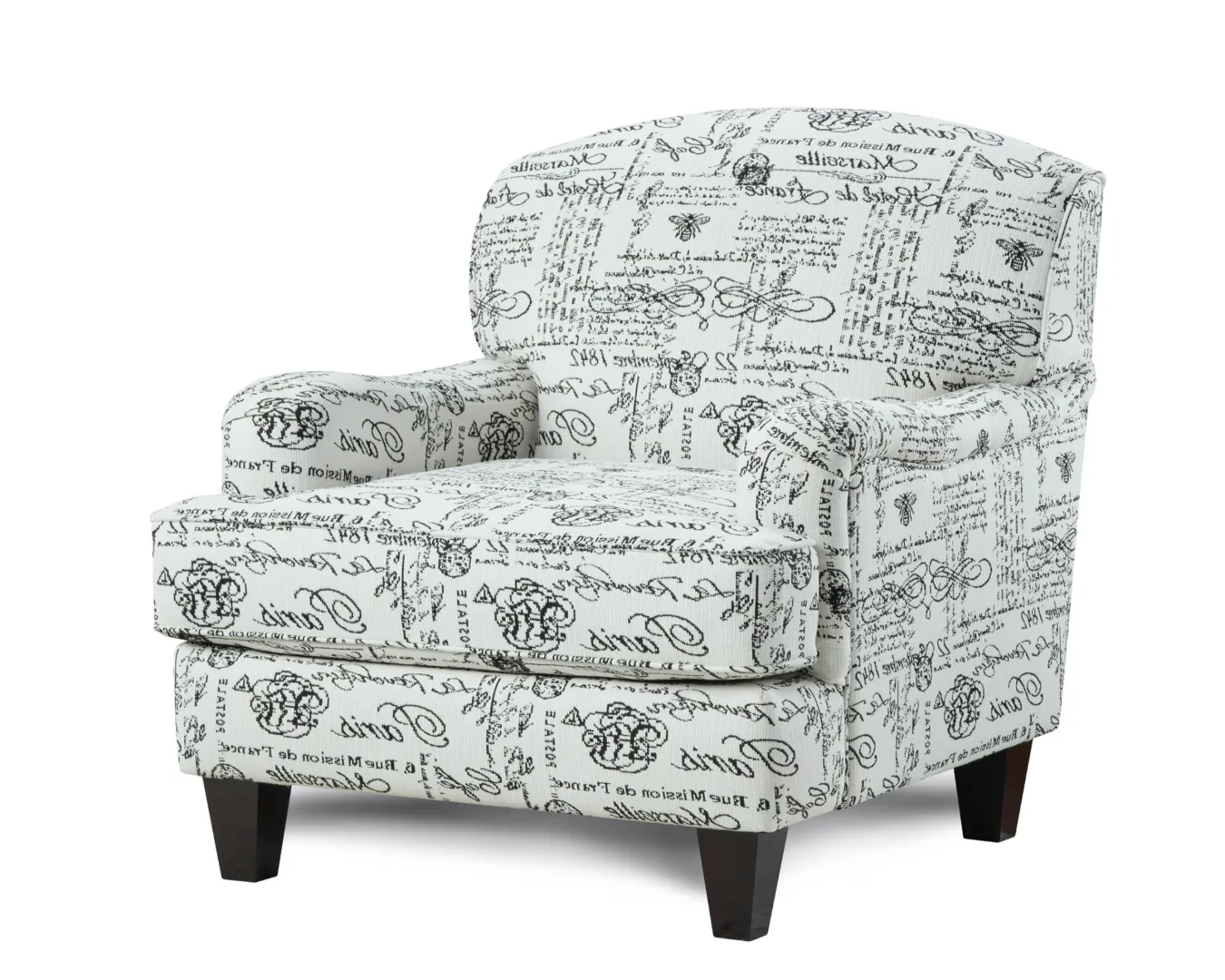 01-02 Bono Cobalt Accent Chair - Stylish Transitional Design with Reversible Cushions & Supportive Frame