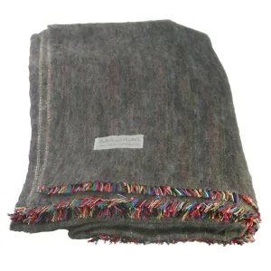 100% Alpaca Full Blanket in Charcoal