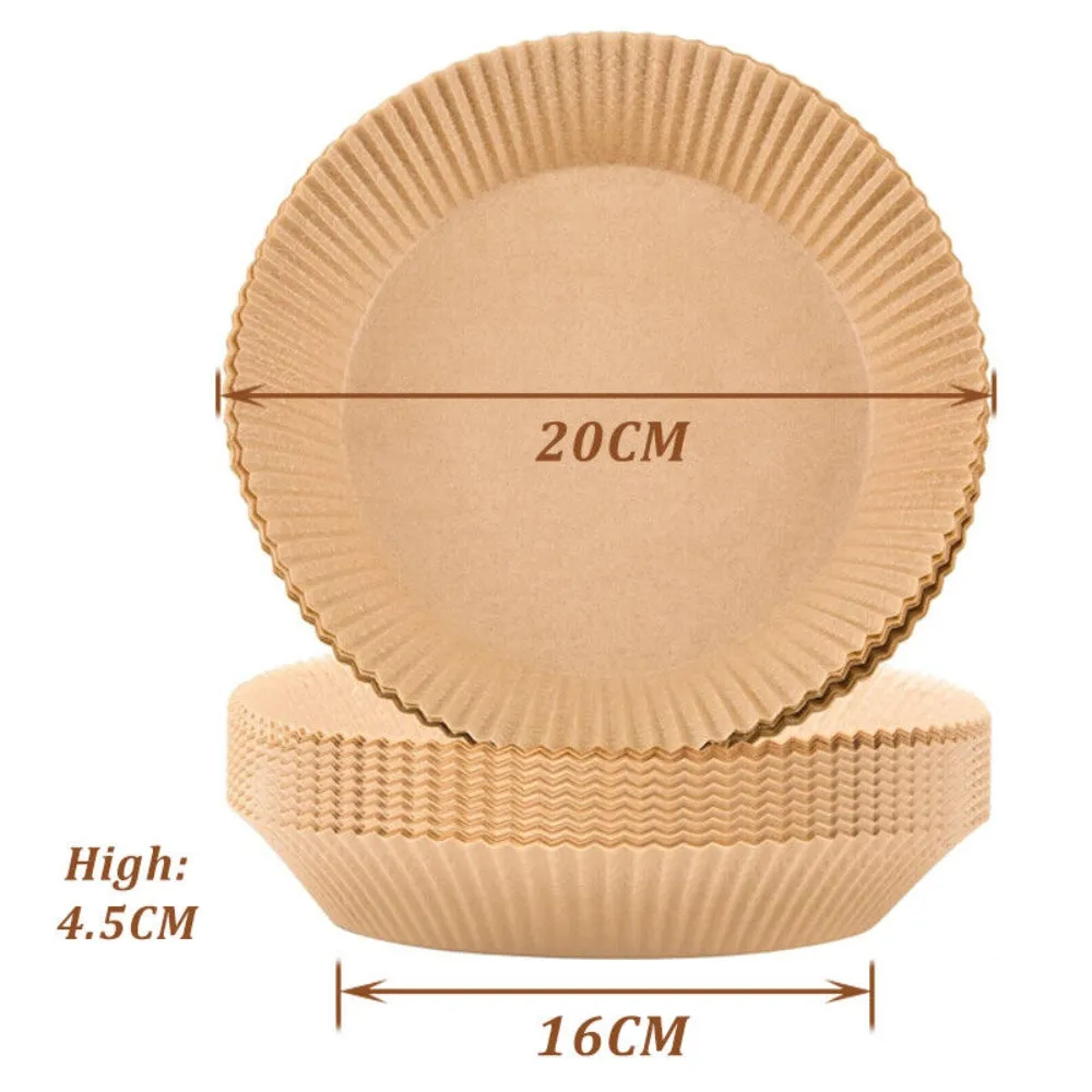 100PCS Air Fryer Disposable Paper Liner Set | Non-Stick Parchment Baking Paper
