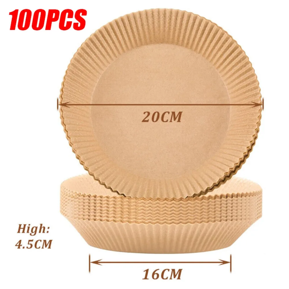 100PCS Air Fryer Disposable Paper Liner Set | Non-Stick Parchment Baking Paper
