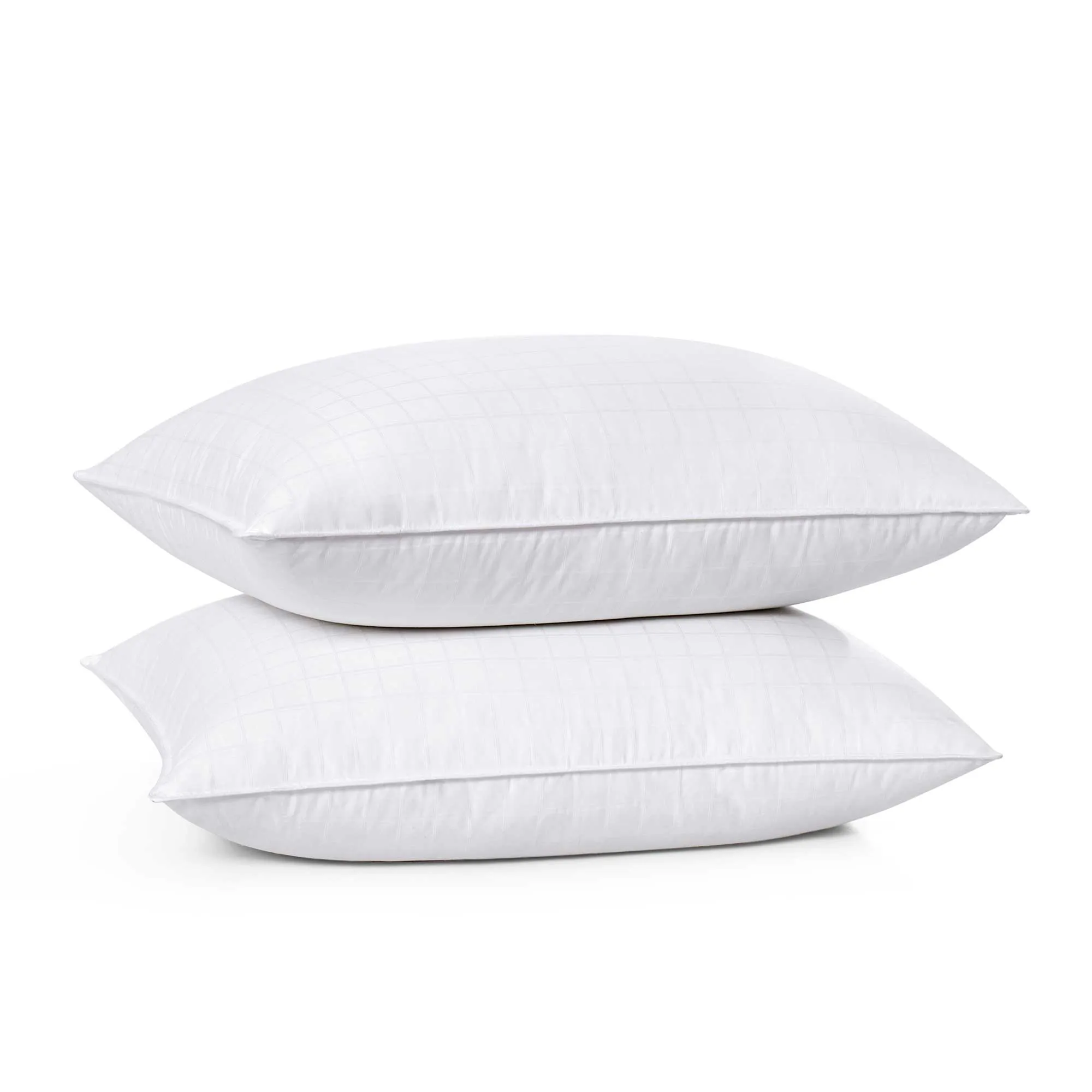2 Pack Premium Down Around Pillow Medium Support, Pillow-in-a-pillow design, 300 TC, 100% Cotton Fabric