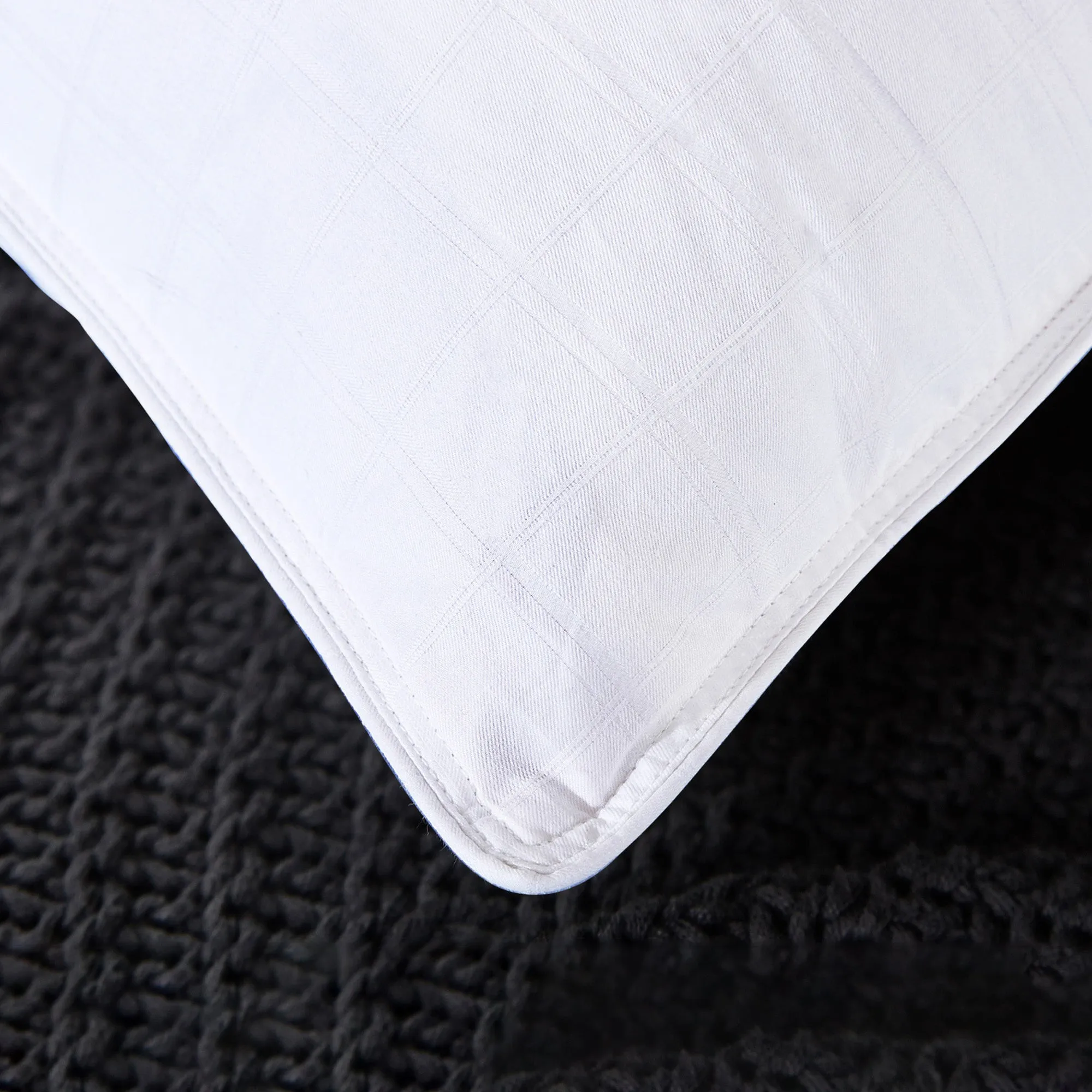 2 Pack Premium Down Around Pillow Medium Support, Pillow-in-a-pillow design, 300 TC, 100% Cotton Fabric