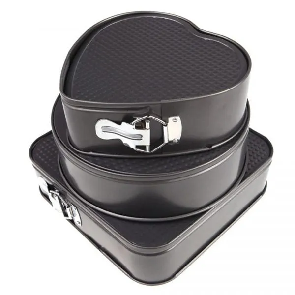 3 Shapes Cake Mold Non Stick Removable Base 18, 20 & 22 cm