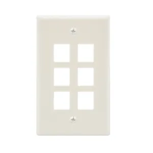 6Port Keystone Wall Plate Smooth Face (25-PACK)