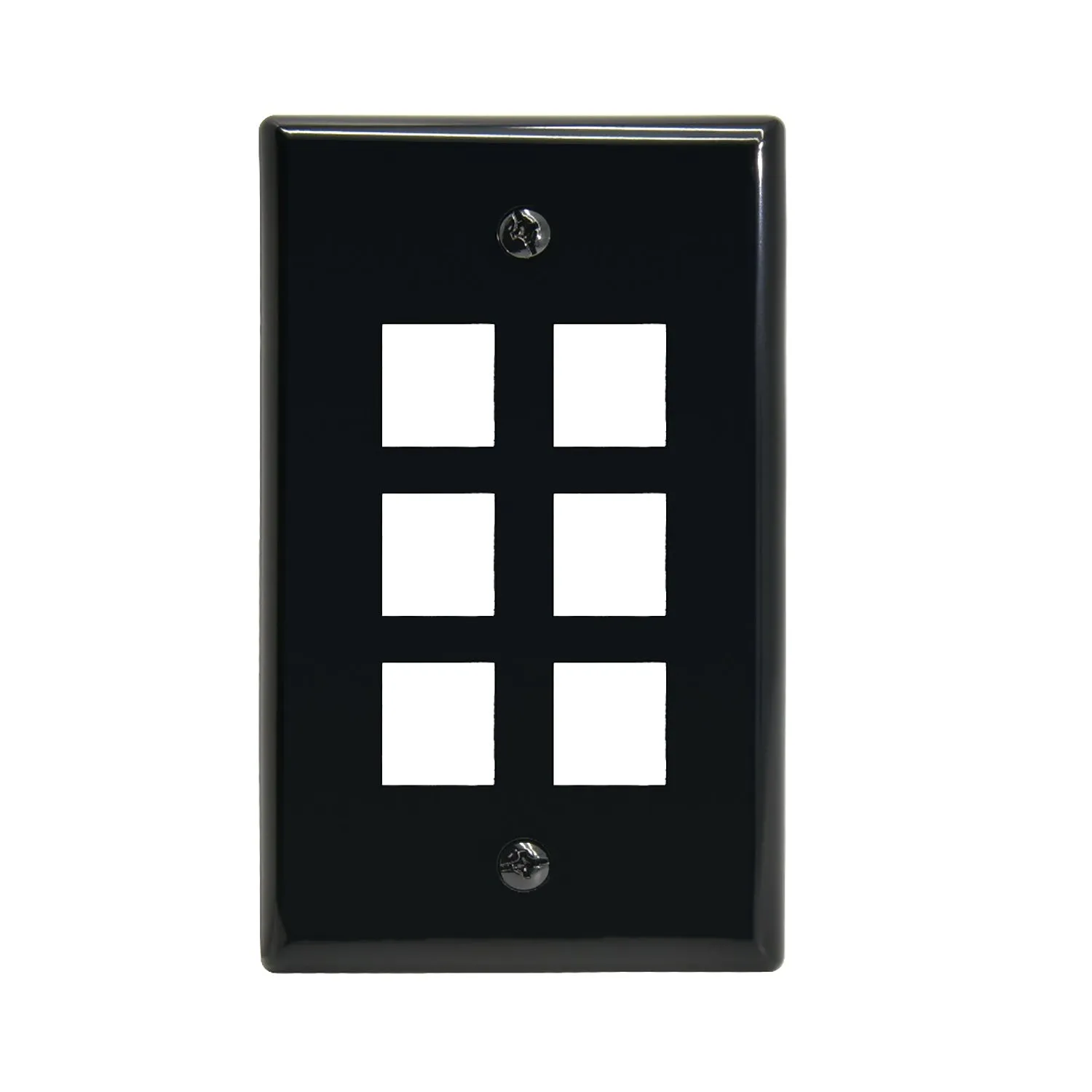 6Port Keystone Wall Plate Smooth Face (25-PACK)