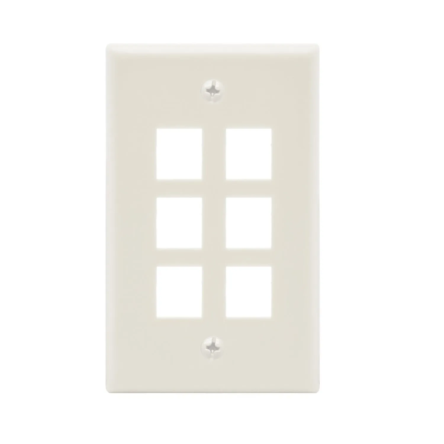 6Port Keystone Wall Plate Smooth Face (25-PACK)