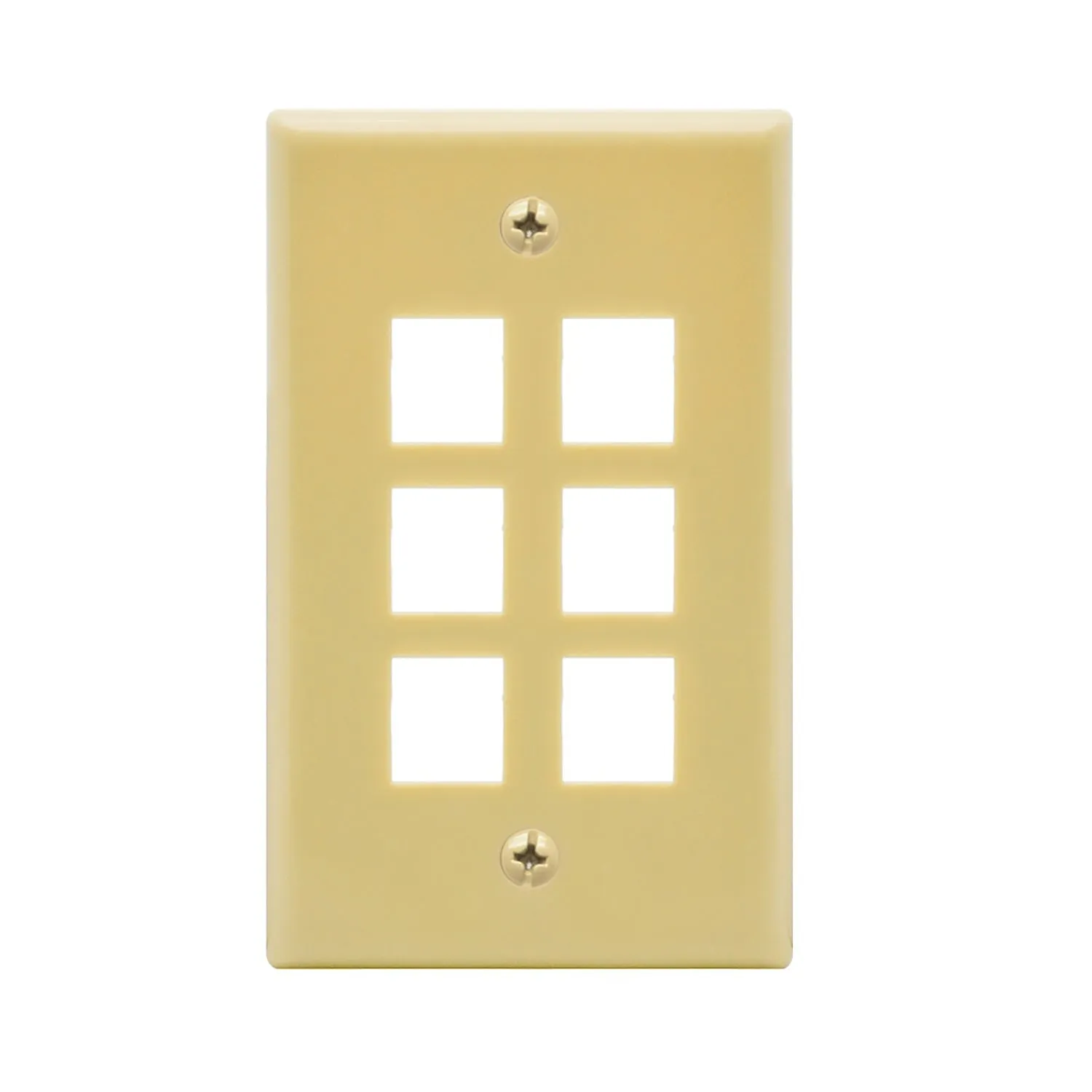 6Port Keystone Wall Plate Smooth Face (25-PACK)