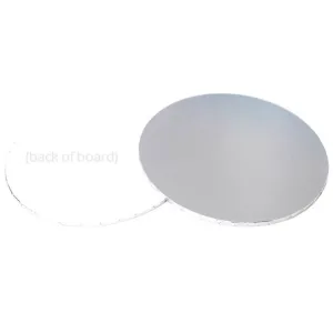 8in Round Masonite Cake Board - Silver