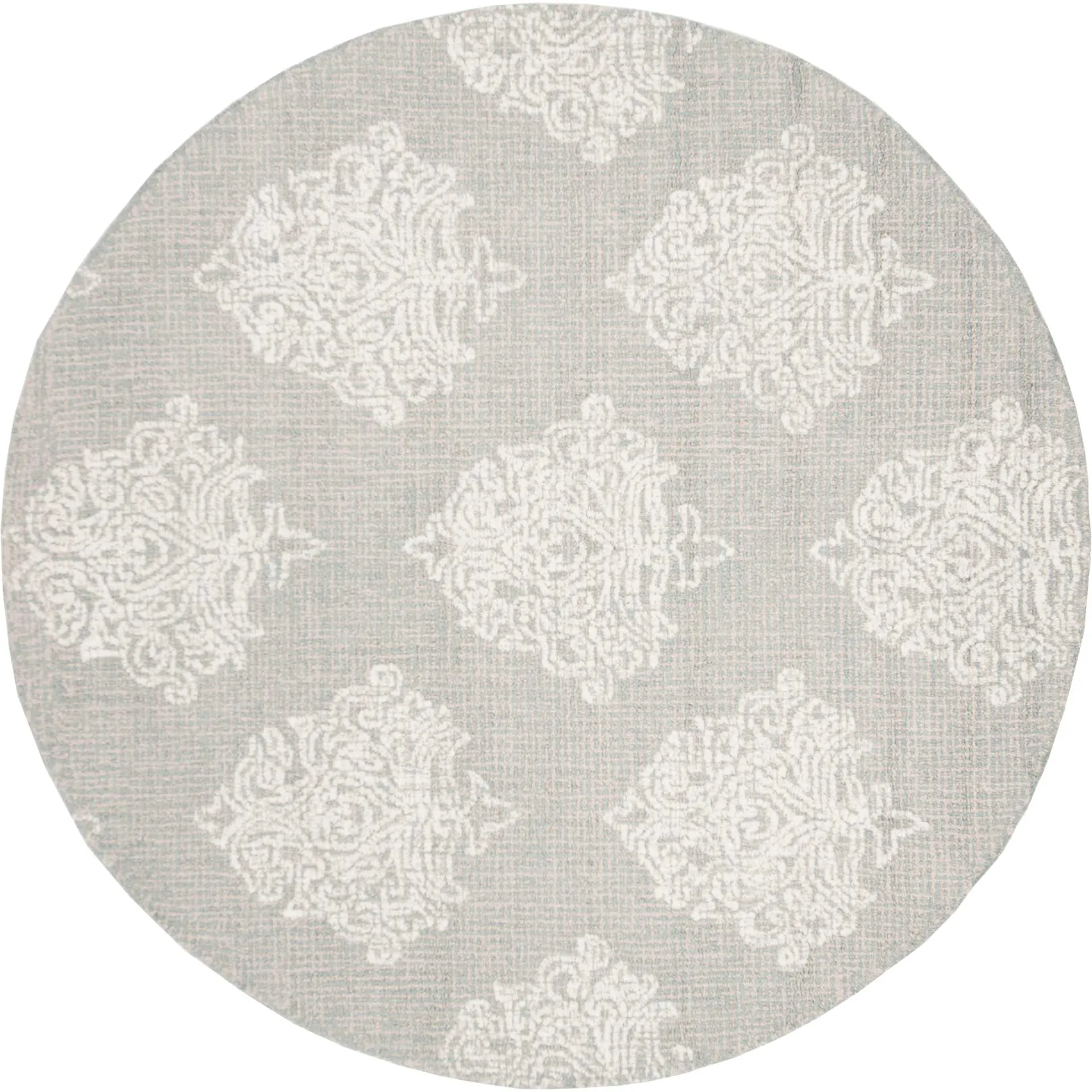 Abstract Aqua/Ivory Round Rug