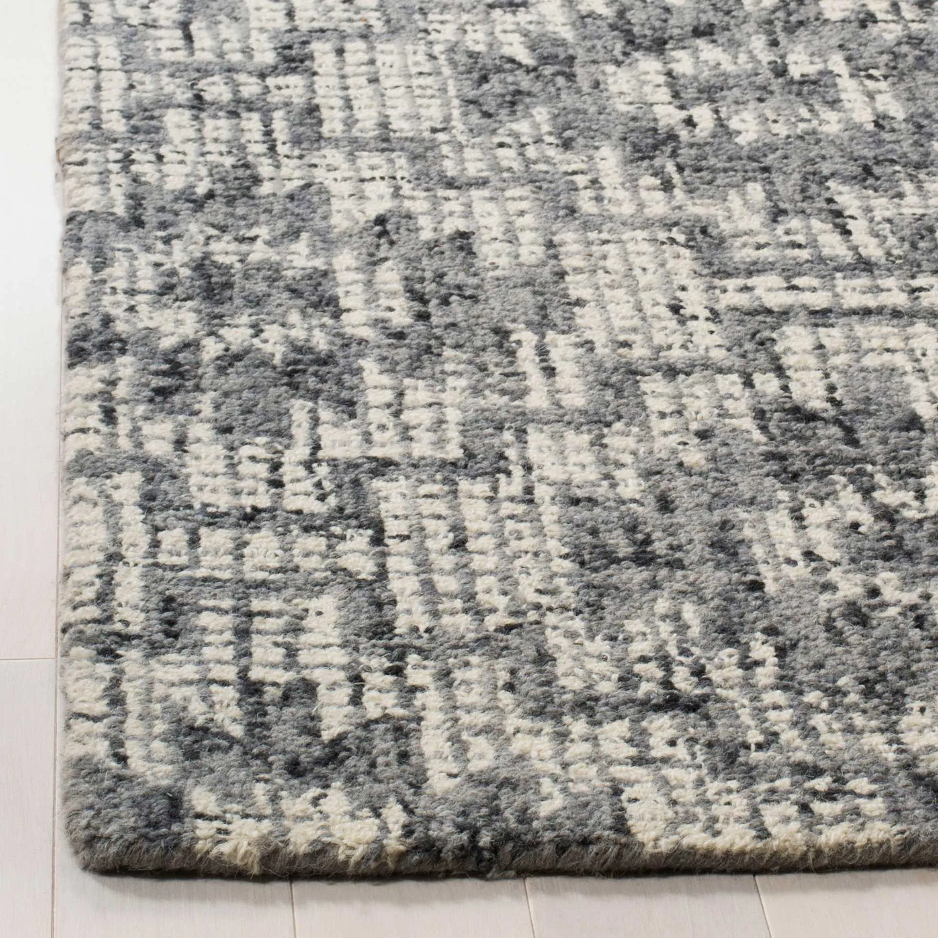 Abstract Ivory/Dark Gray Area Rug