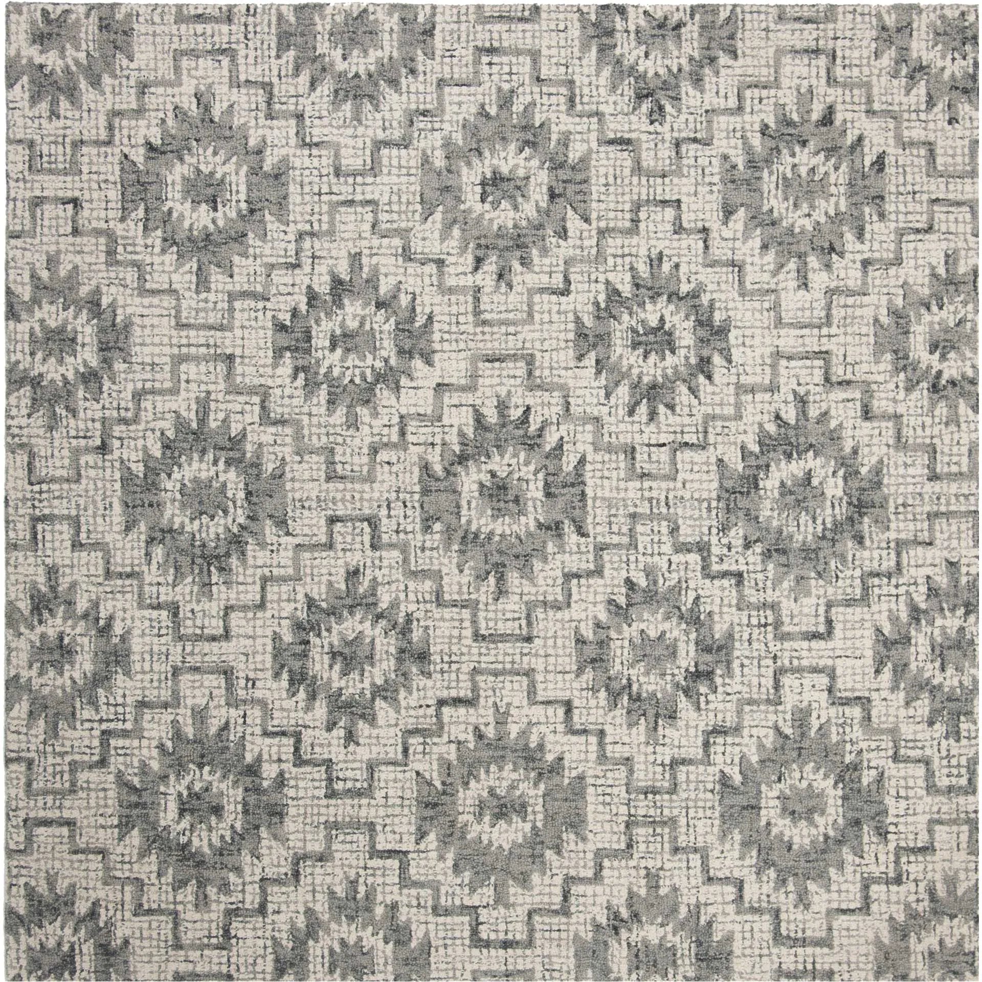 Abstract Ivory/Dark Gray Area Rug