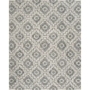 Abstract Ivory/Dark Gray Area Rug