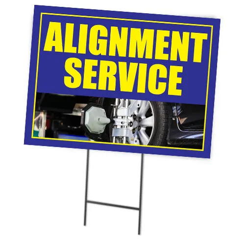 Alignment Services | Double Sided Sign with Metal Ground Stakes; 24"w x 18"h