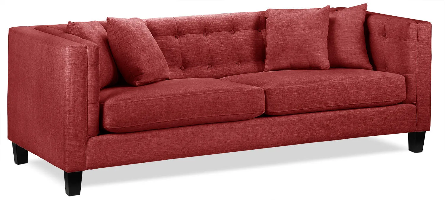 Arbor Sofa, Loveseat and Chair and a Half Set - Red