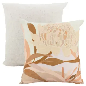 Autumn Protea Linen Cushion - 50cm x 50cm