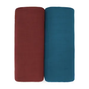 Baby Muslin Swaddle Blankets - Wine and Neptune