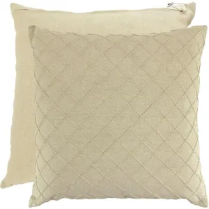 Beige Izzard Linen Cushion - 50cm x 50cm