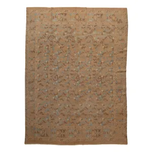 Beige Vintage Traditional Wool Rug - 7' x 9'6"