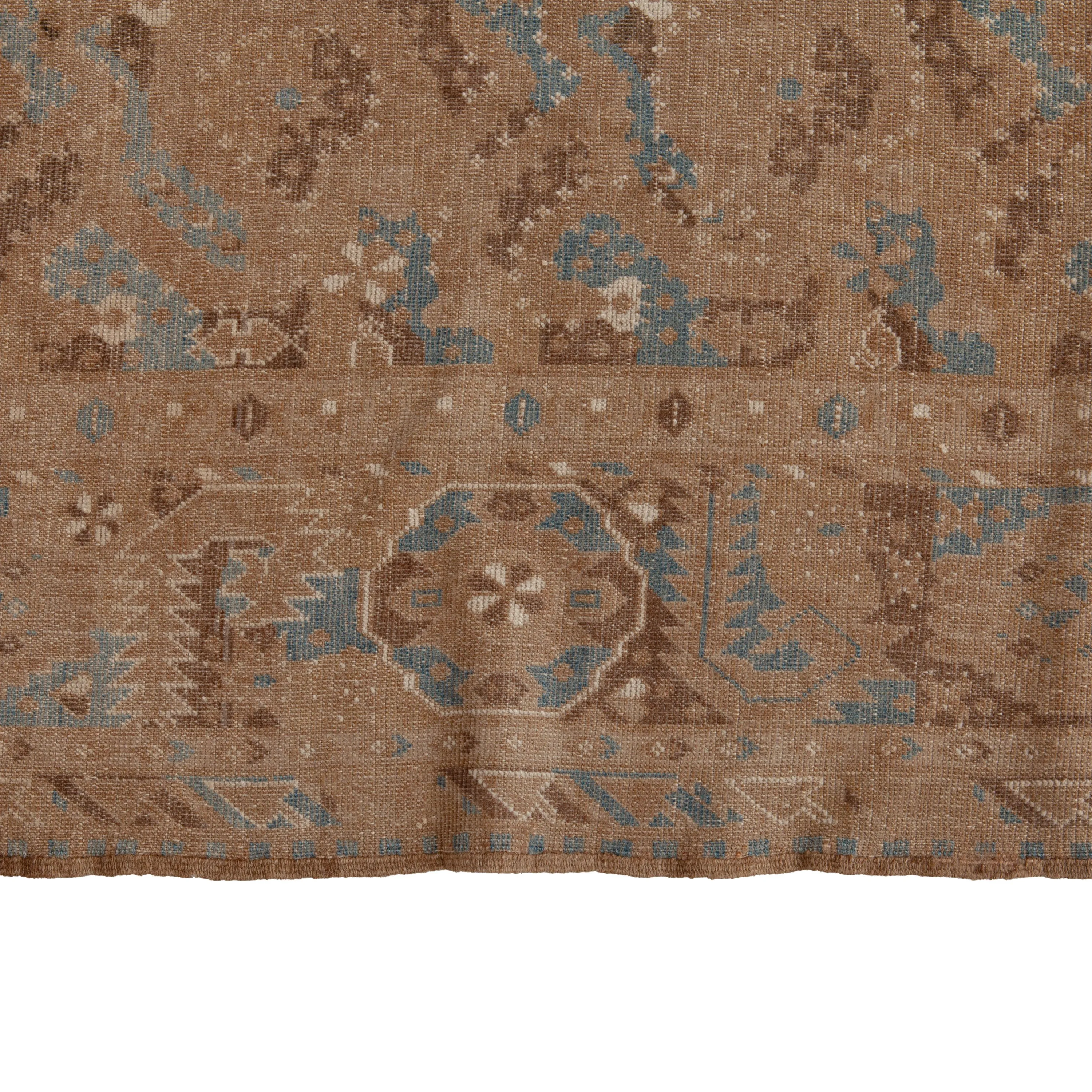 Beige Vintage Traditional Wool Rug - 7' x 9'6"