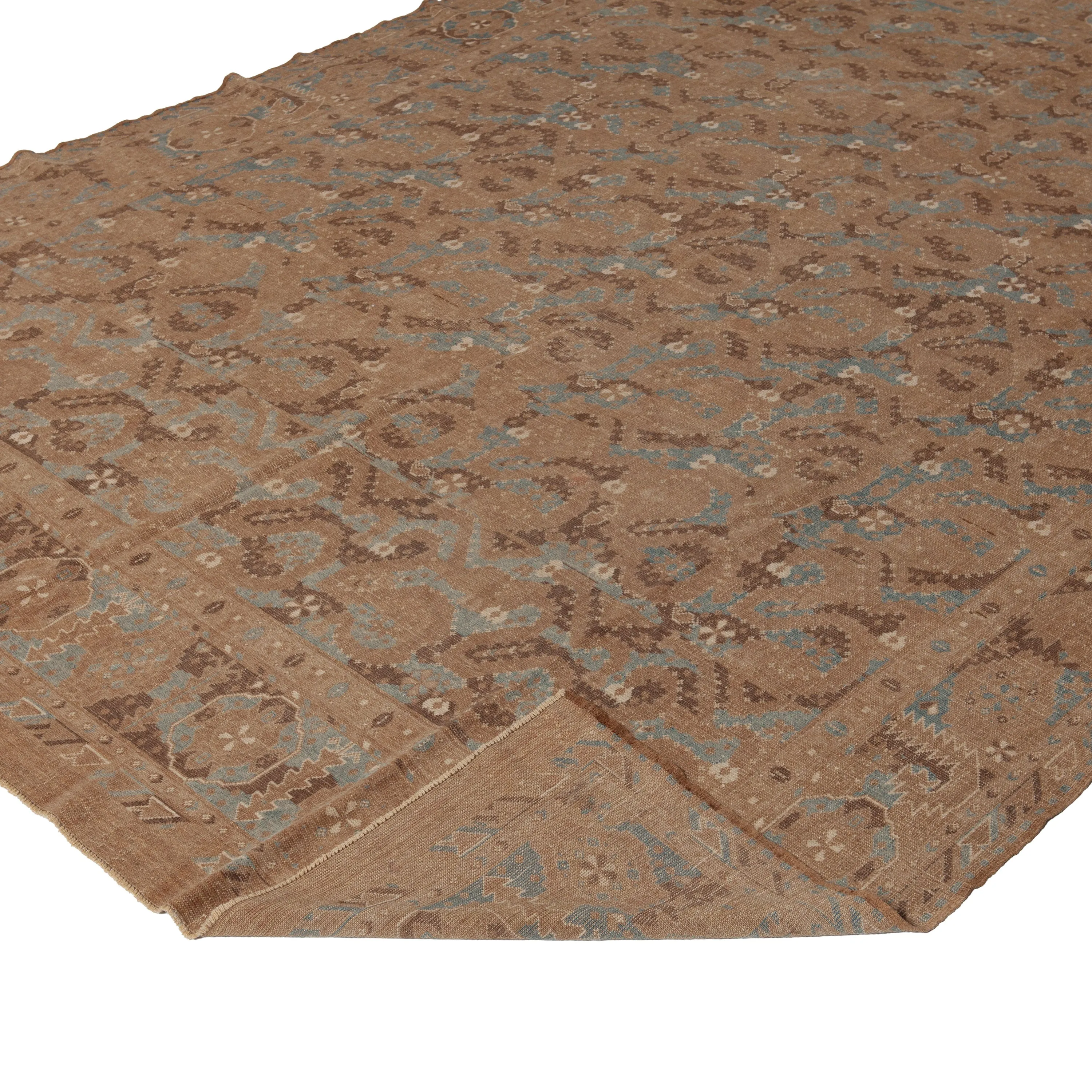 Beige Vintage Traditional Wool Rug - 7' x 9'6"