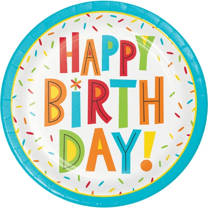 Birthday Fun Dessert Plate (8/Pkg)