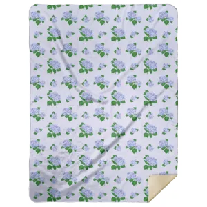 Blue Hydrangea Plush Throw Blanket 60x80
