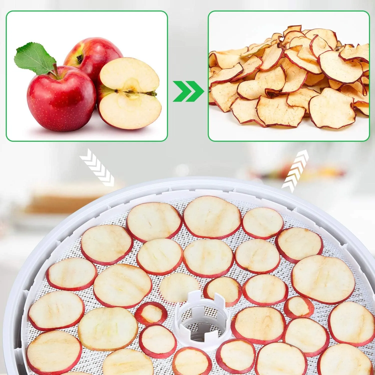 Blulu 4 Pcs 13 Inch round Silicone Dehydrator Sheets Non Stick Food Dehydrator Mats Reusable Silicone Steamer Mesh Baking Mat for Fruit Dryer