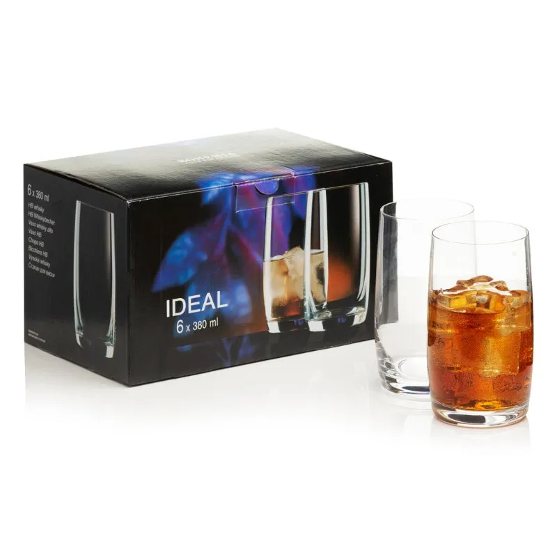 Bohemia Drinking Tumbler Clear Lead Free Crystal Beverageware | Set of 6 | 3 x 5 inches | 380ml