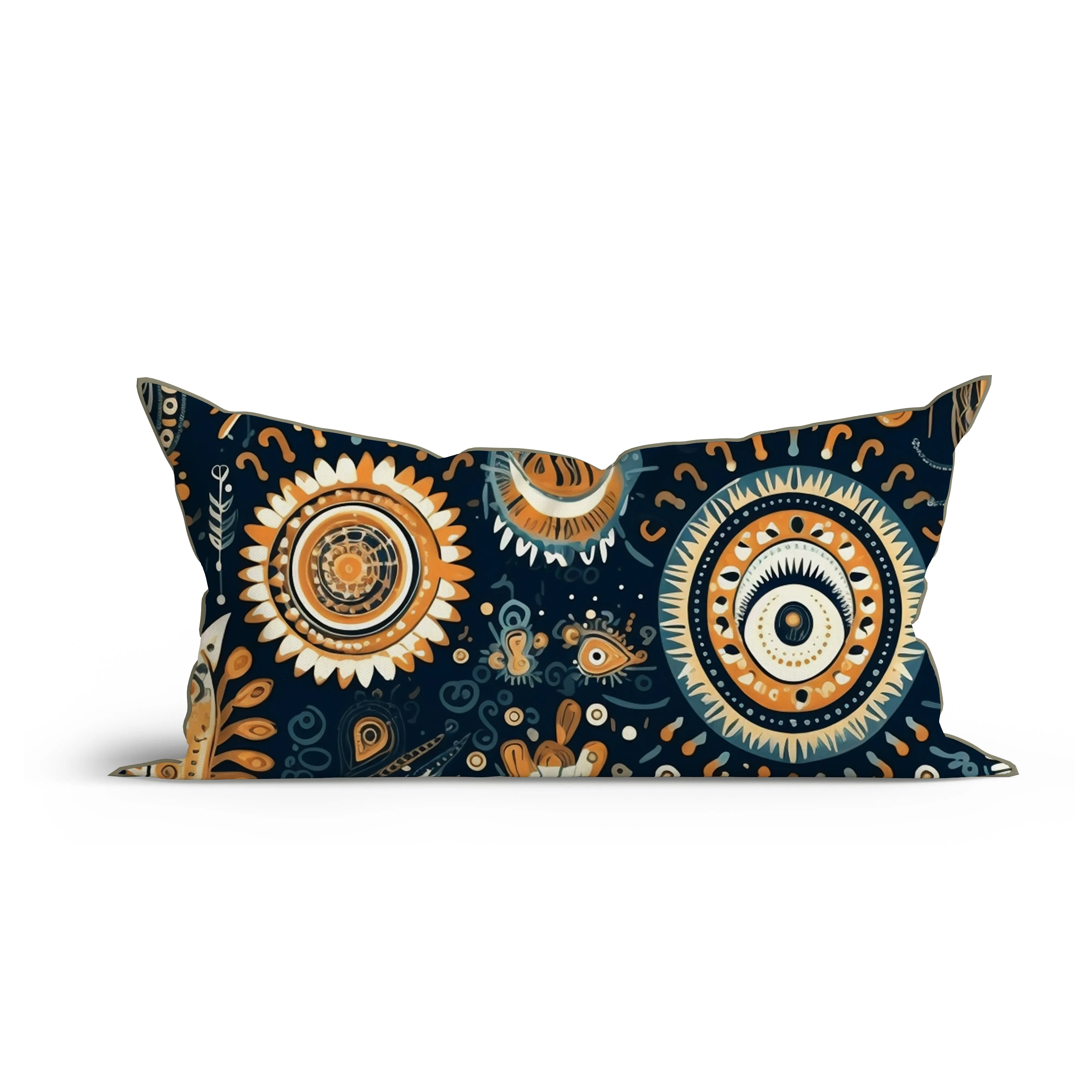 Bohemian Mystic Eye Aura Printed Sofa Cushion Cover Set with Piping