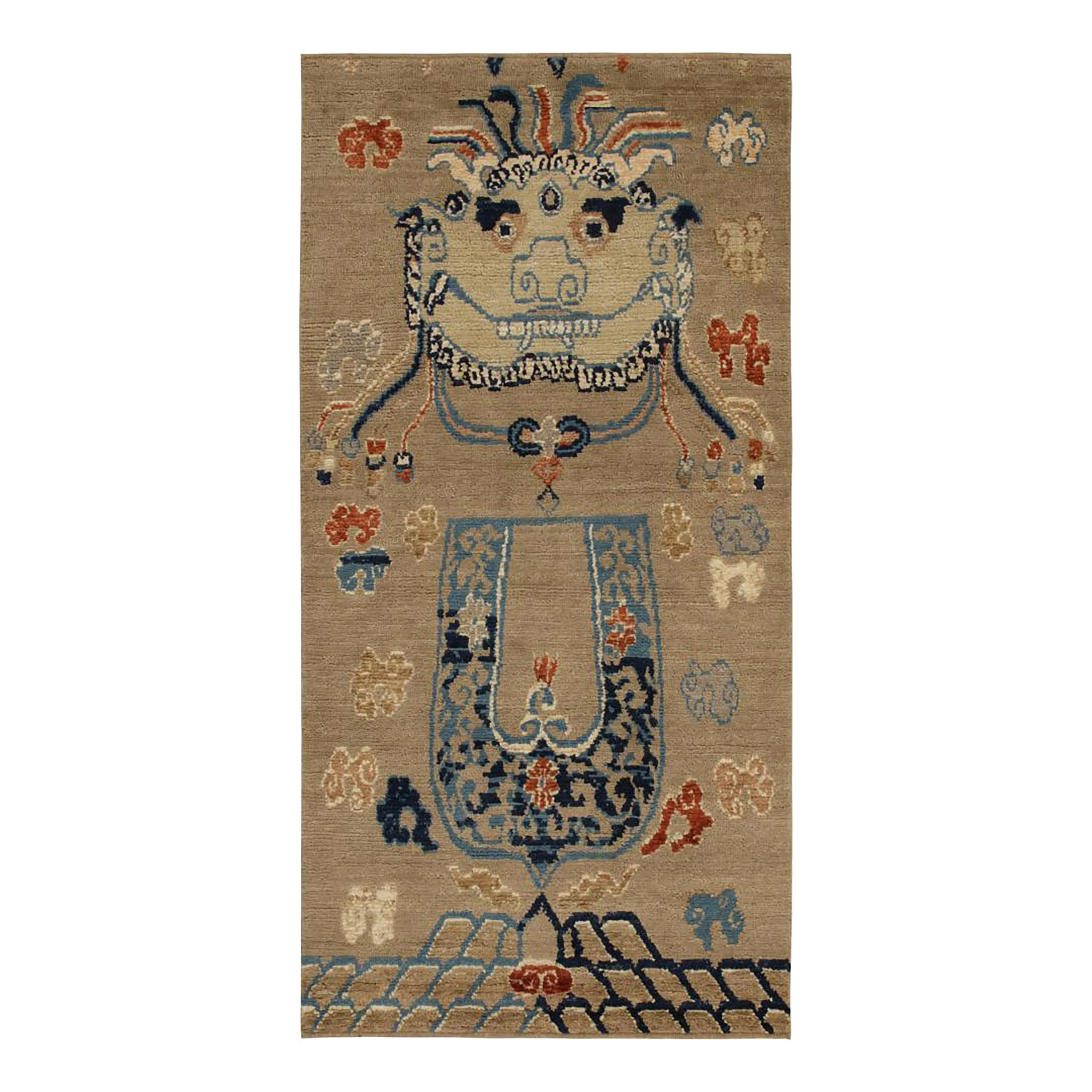 Brown Traditional Wool Rug - 3' x 6'