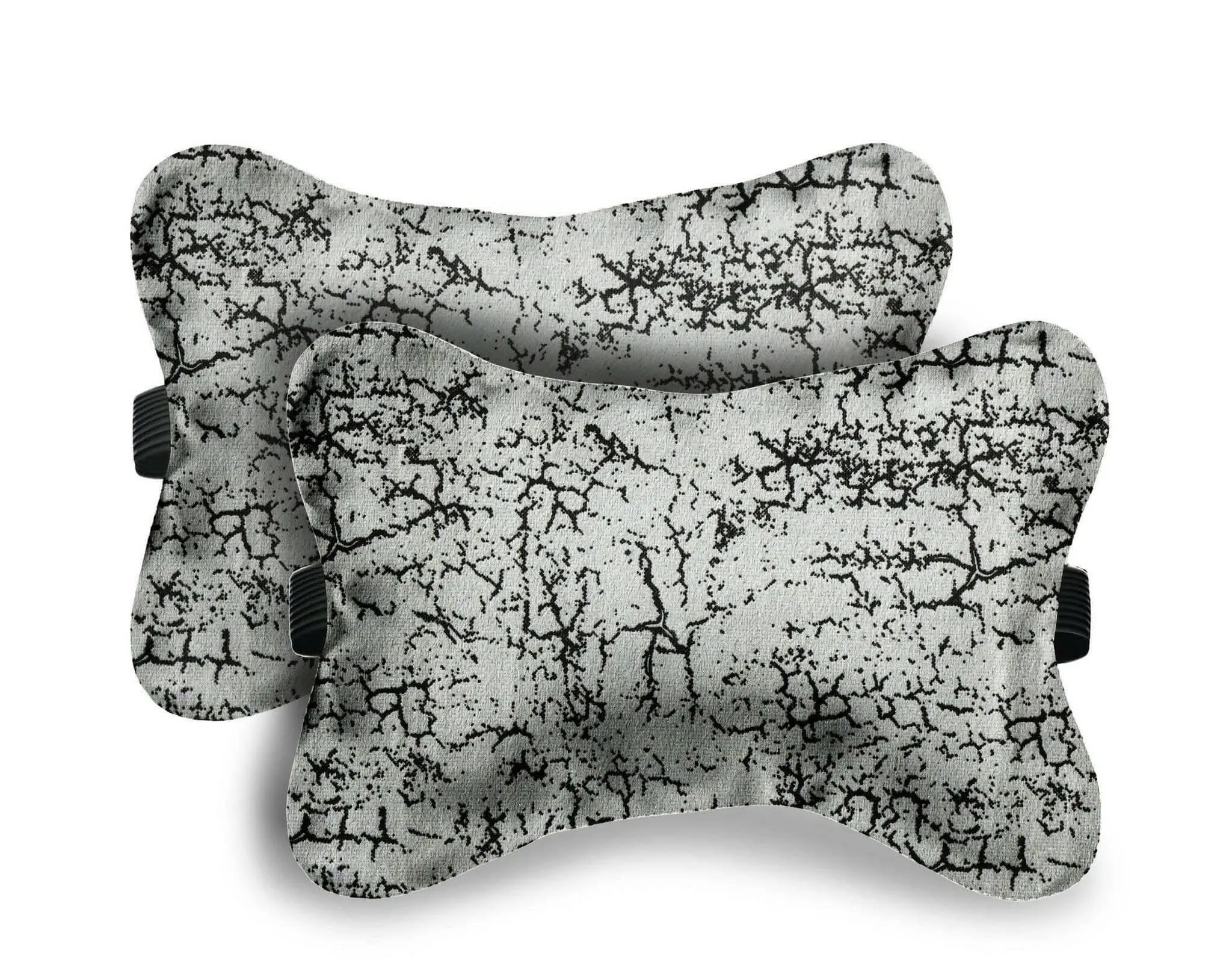 Car Seat Neck Rest Pillow, Cushion For All Cars, Premium Designer Quilted Velvet Lumbar (set of 2)