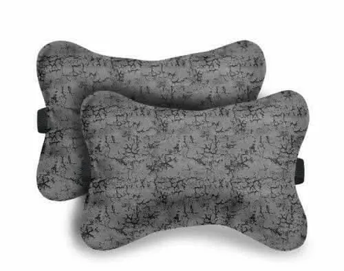Car Seat Neck Rest Pillow, Cushion For All Cars, Premium Designer Quilted Velvet Lumbar (set of 2)