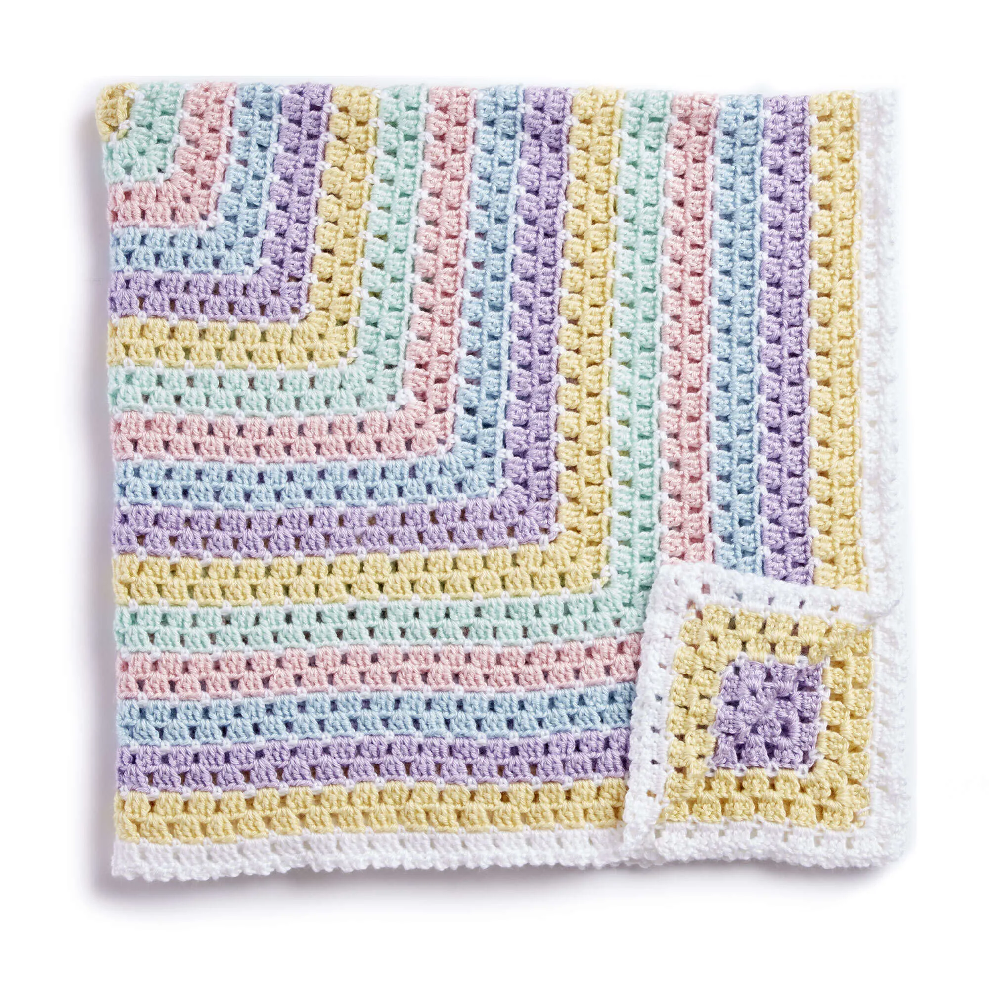 Caron Crochet Baby Blanket Squared
