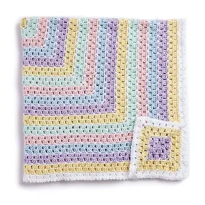Caron Crochet Baby Blanket Squared