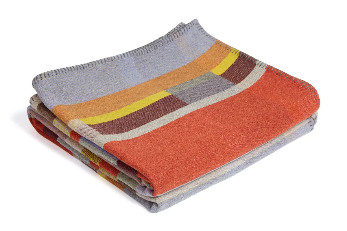 Cecil Orange 100% Merino Wool Block Throws