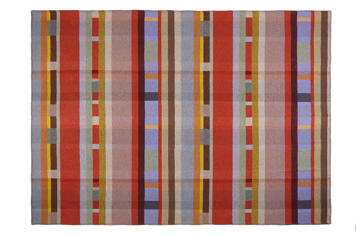 Cecil Orange 100% Merino Wool Block Throws