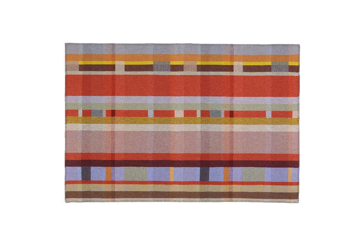 Cecil Orange 100% Merino Wool Block Throws