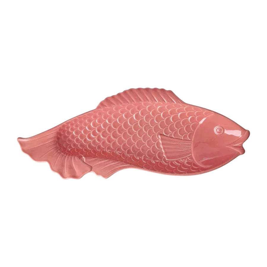 Ceramic Fish Shaped Serving Dish (Coral)