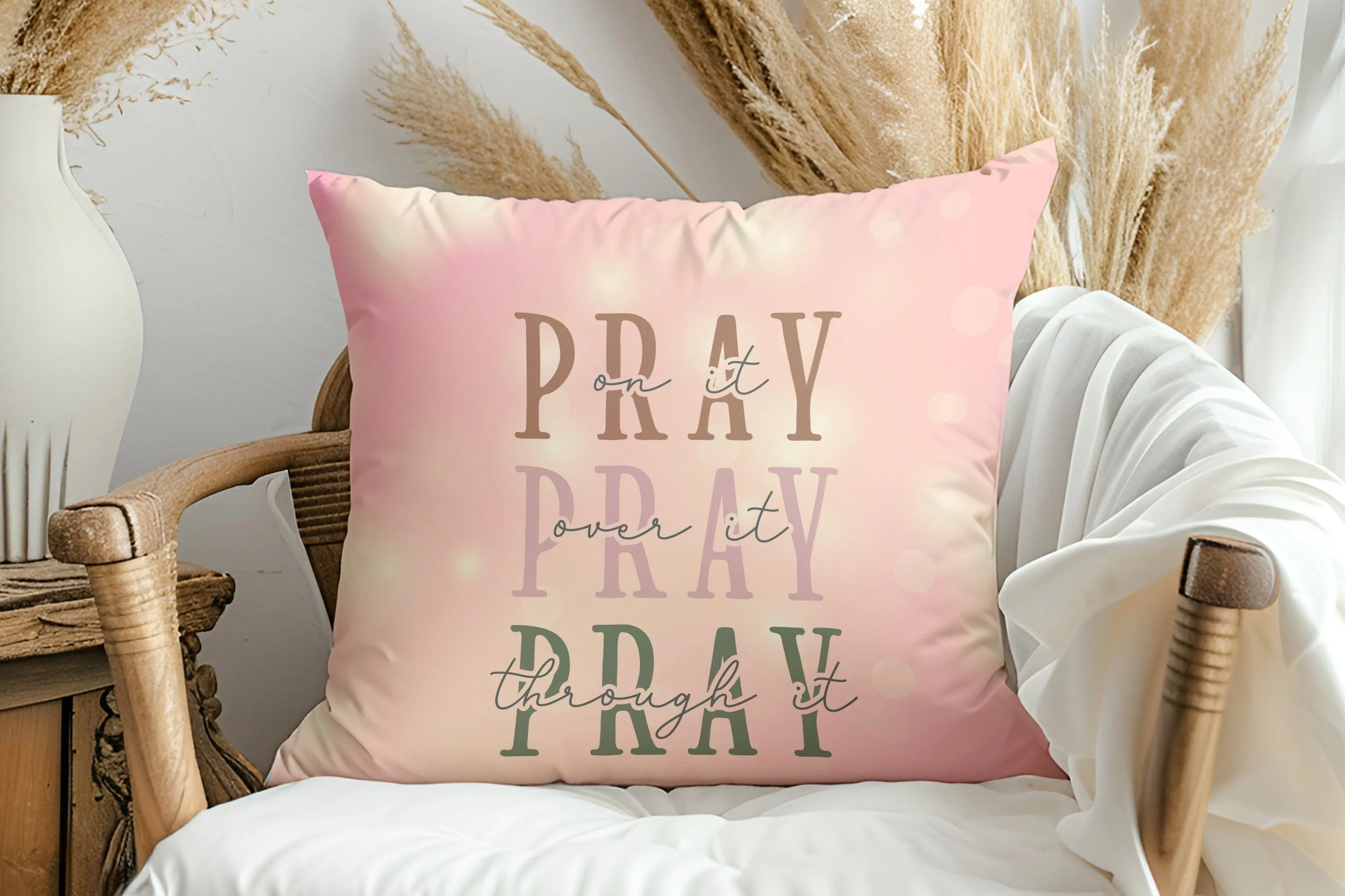 Christian Pray Decorative Pillow - Faith Inspired