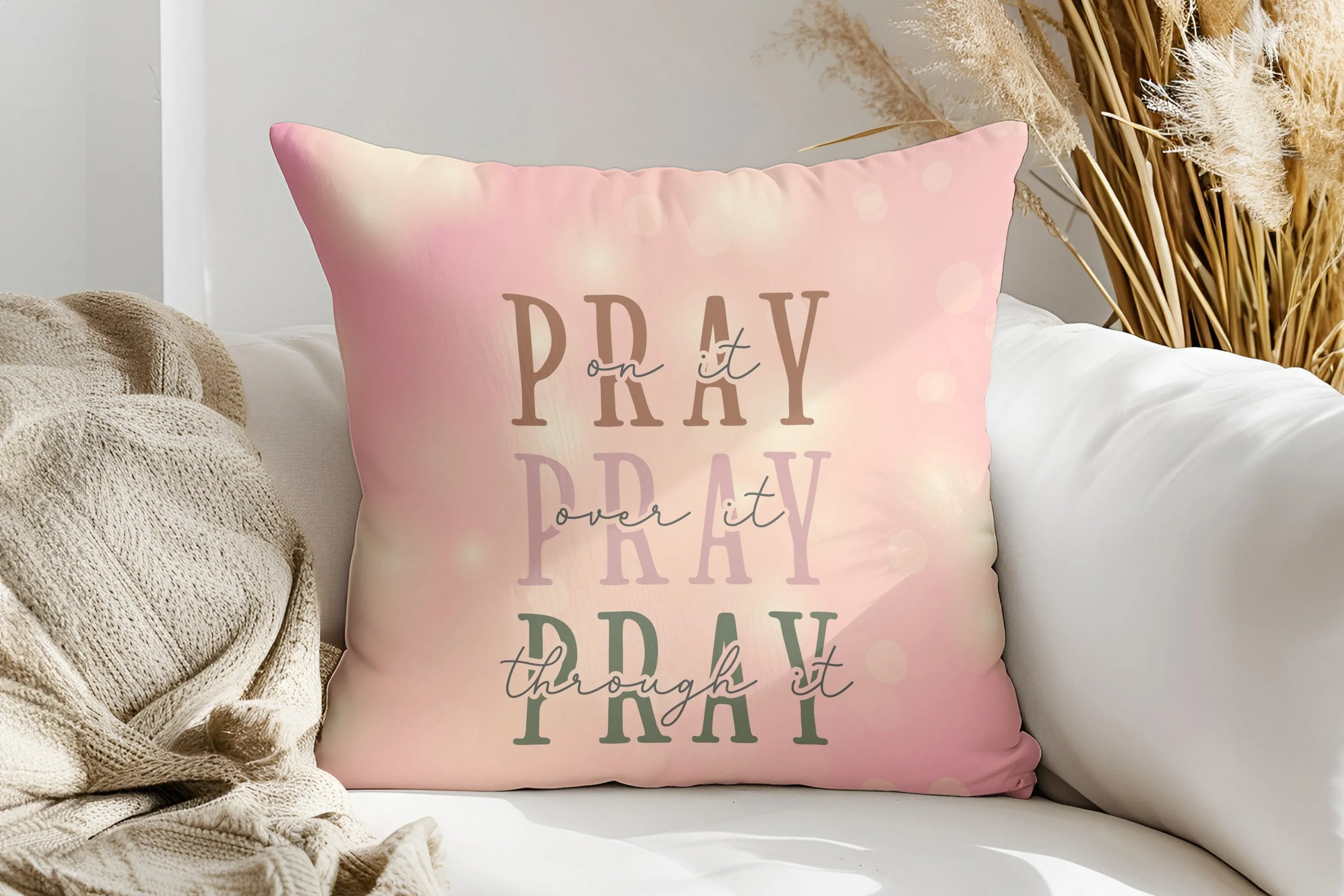 Christian Pray Decorative Pillow - Faith Inspired