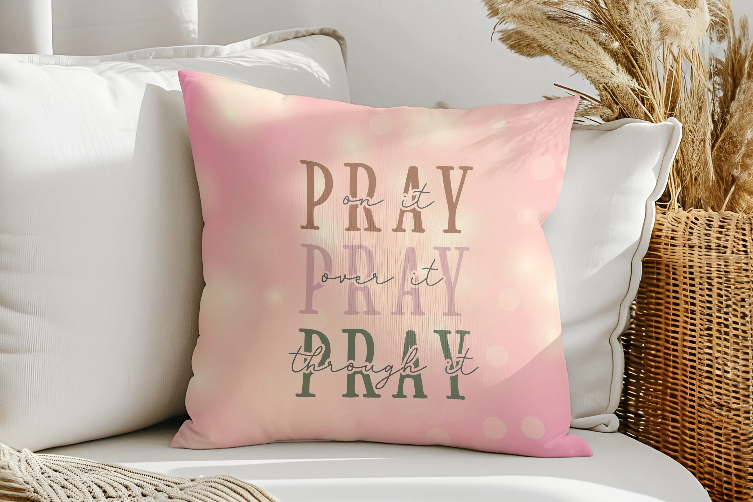 Christian Pray Decorative Pillow - Faith Inspired