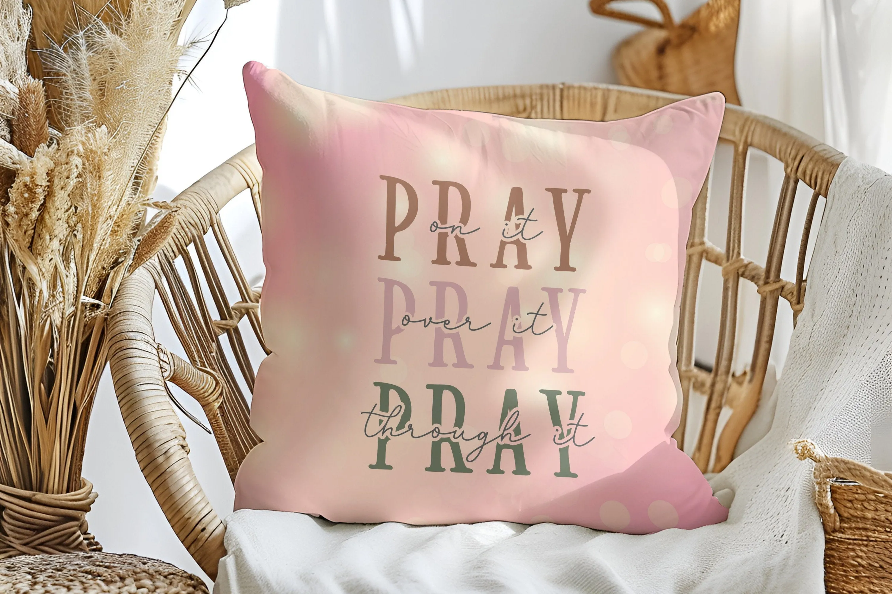 Christian Pray Decorative Pillow - Faith Inspired