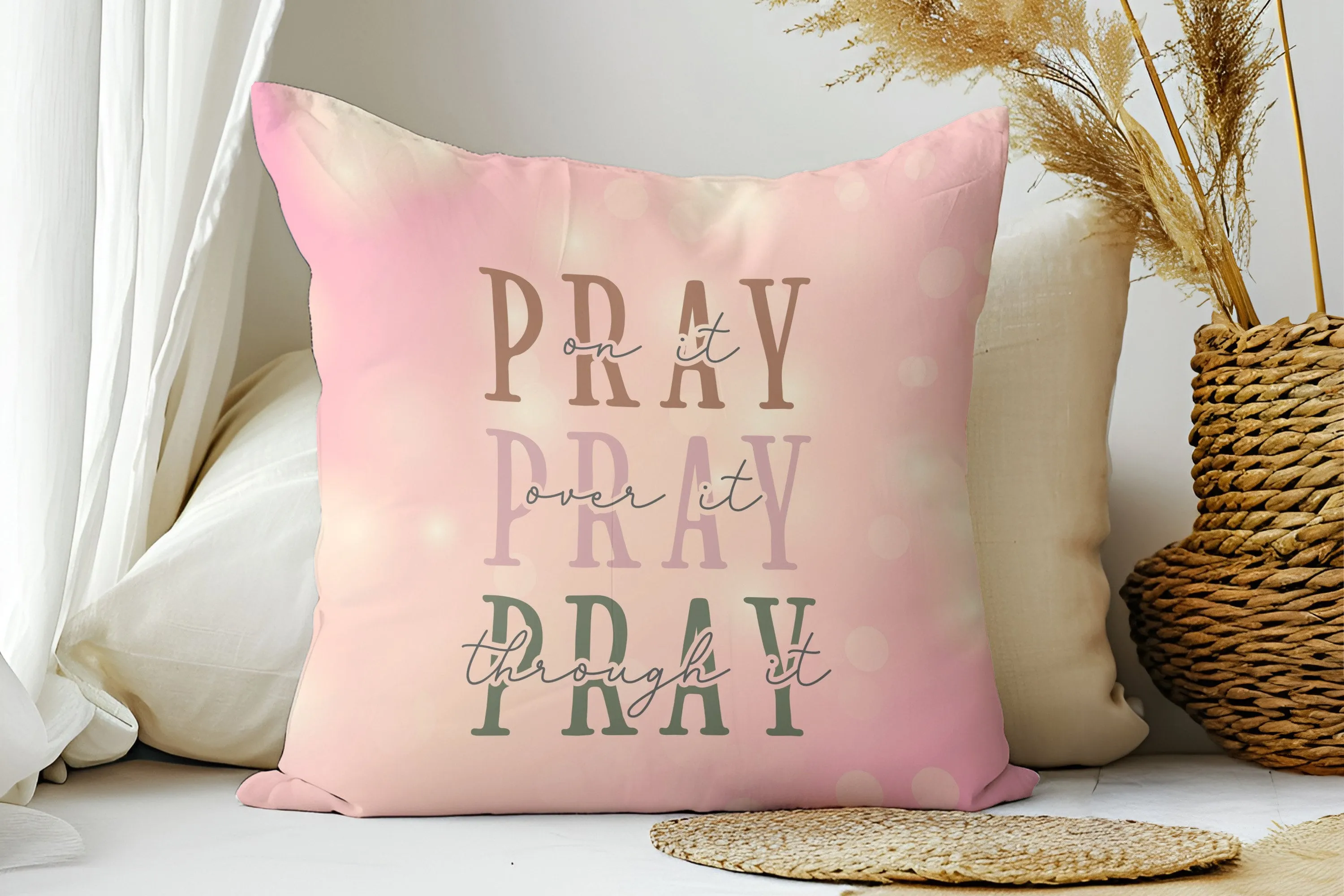Christian Pray Decorative Pillow - Faith Inspired