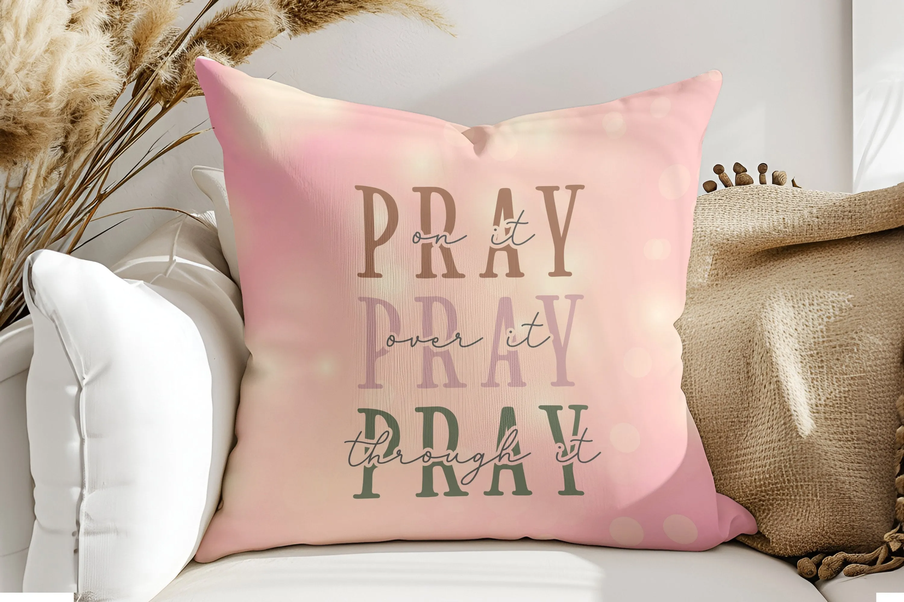 Christian Pray Decorative Pillow - Faith Inspired