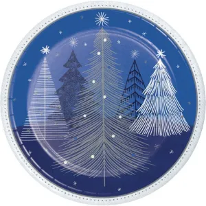Christmas Sliver Snowfall Paper Plates 9" | 8ct