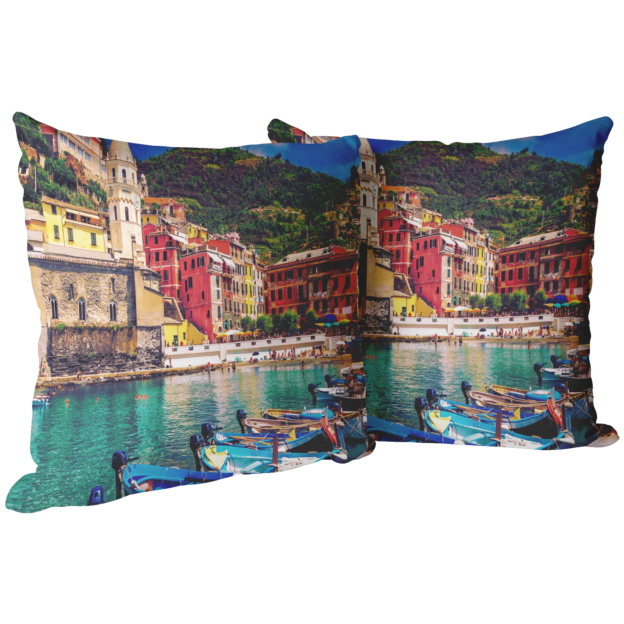 Cinque Terre Decorative Throw Pillow Set (Pillow Cover and Insert)