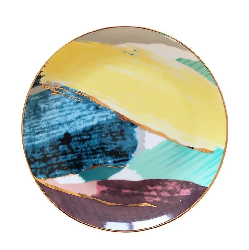 Color Bloock Ceramic Plate