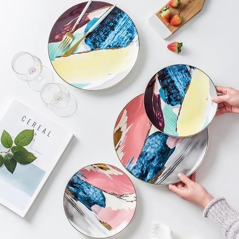 Color Bloock Ceramic Plate